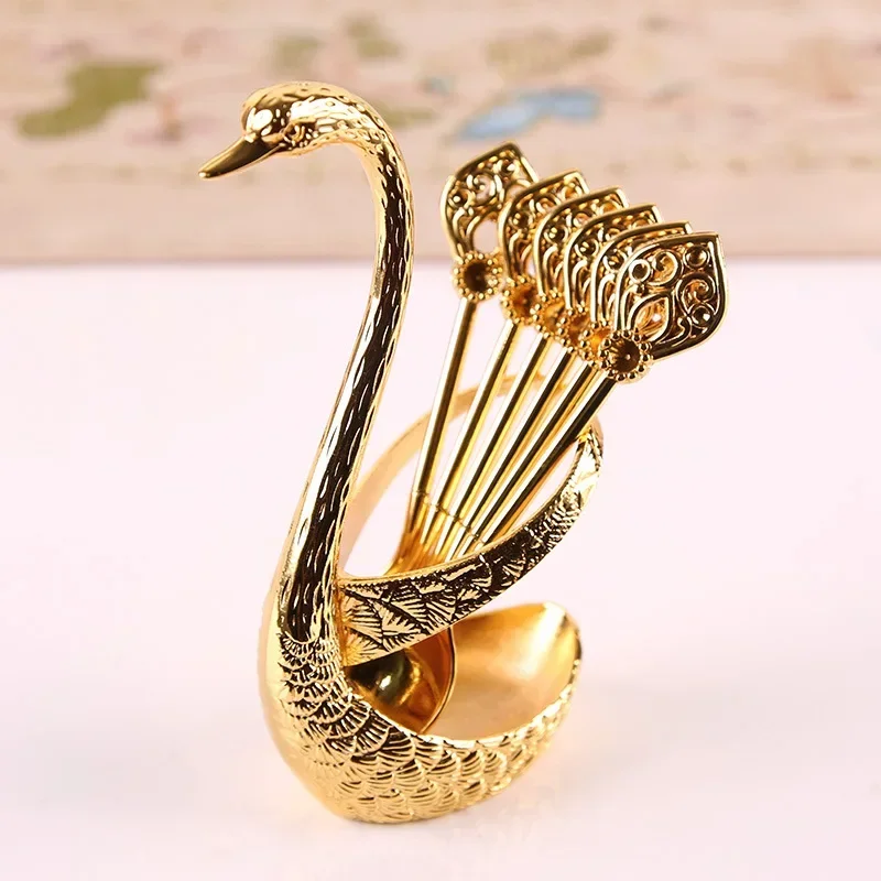 European Swan Tableware Holder Stainless Steel Spoon and Fork Base Elegant Utensil Stand Home Decor and Kitchen Organization 3