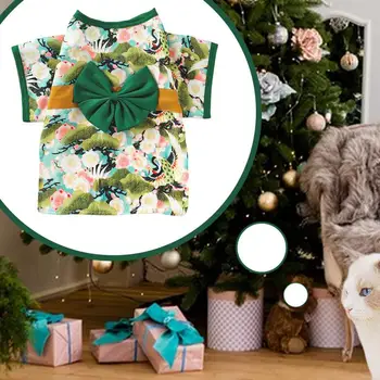 Pet Kimono Dog Costumes Puppy Cat Cartoon Costume Japanese Kimono Dog Clothes Bowknot Cat Clothing Christmas Pet Clothes Costume 4