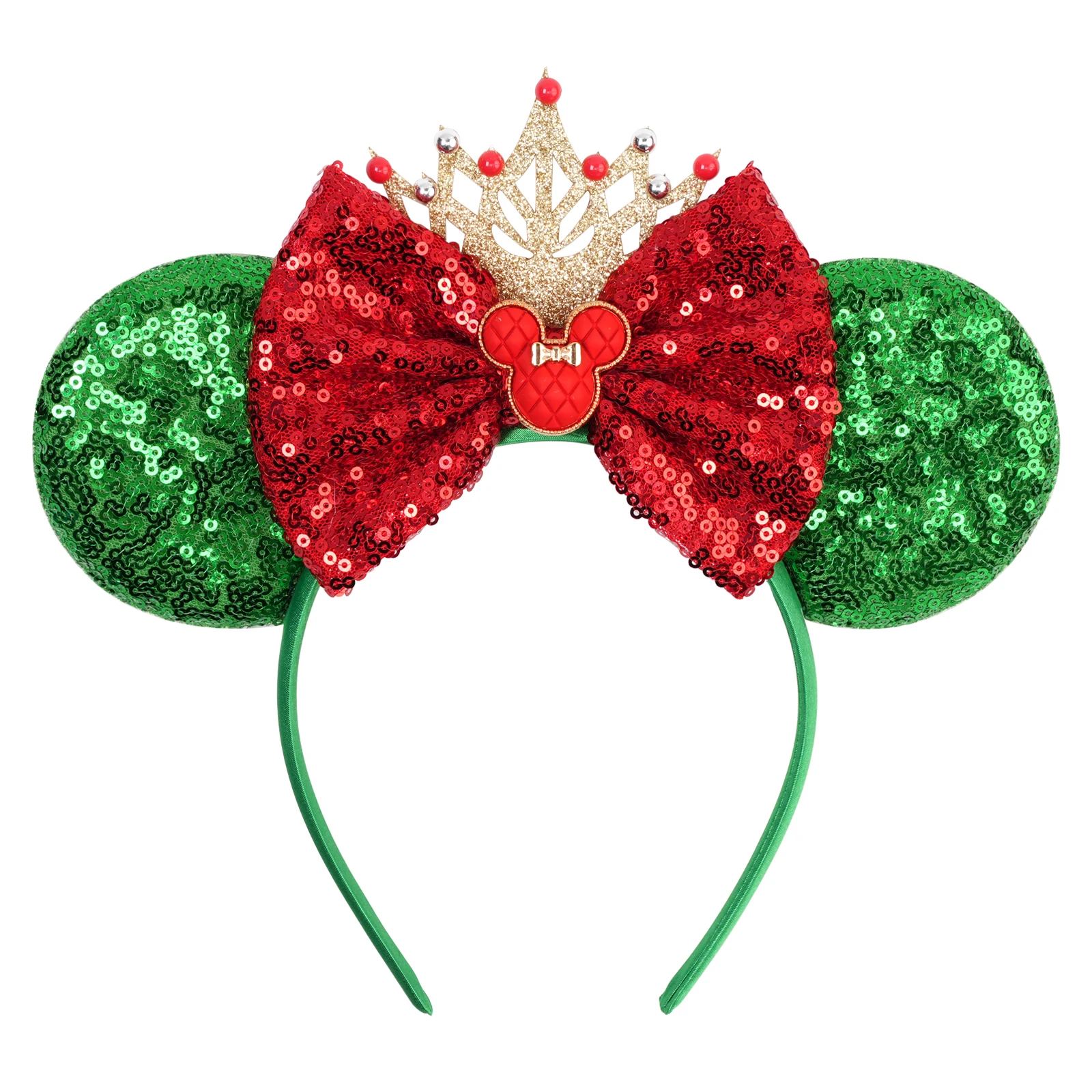 Weihnachten Mickey Mouse Ohren Stirnbänder Frauen Festival Party Cartoon Stirnband für Mädchen Kinder Pailletten Schleife Haarband Haarschmuck – Detail 7
