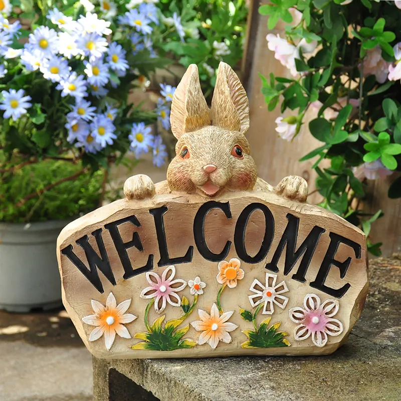 

Креативные полимерные фигурки кроликов для улицы, поделки, украшение для открыток, гостиная, аксессуары для дома, украшения, садовая мебель