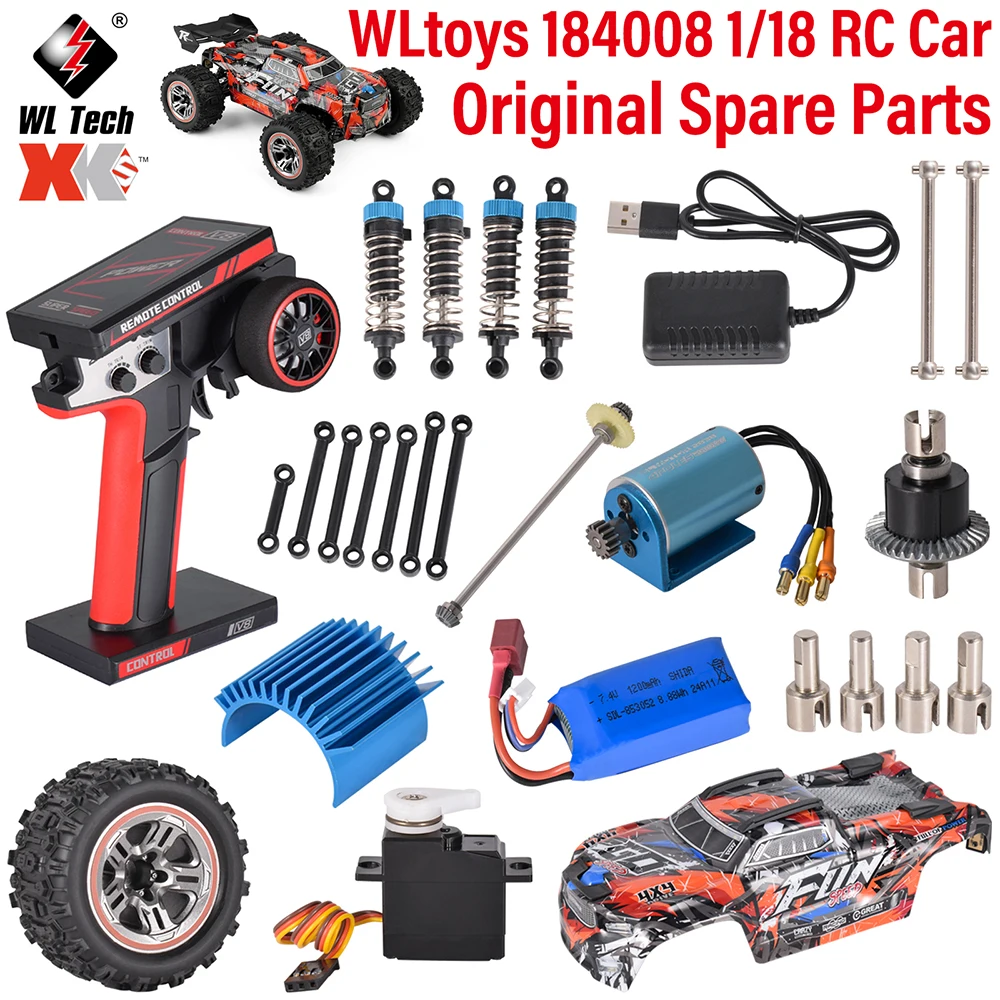 

WLtoys XK 1/18 184008 RC Car Spare Parts Servo Charger Steering Rod Shock Absorber