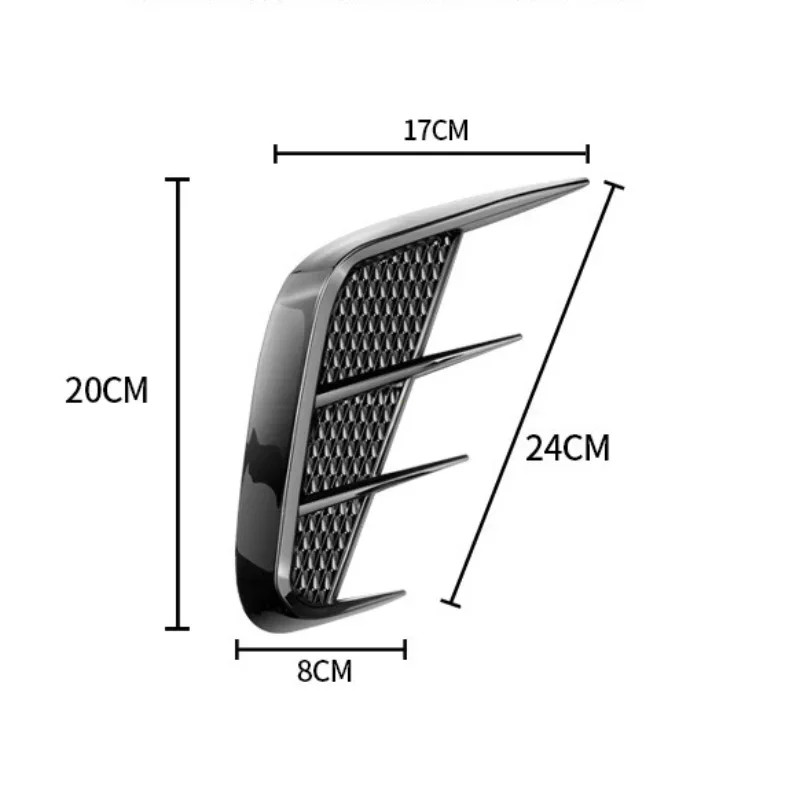Pair Multipurpose Carbon Fibre Car Shark Gills Emulation Vent Side Air Inlet Hood Decoration Vehicle air outlet Car Body Sticker hood scoop stickers car body trim accessories