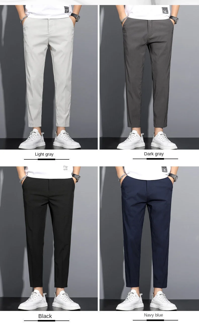 Korean Mens Formal Striped Cropped Pants Slim Fit Dress Business Pencil  Trousers | eBay | Korean fashion men, Types of fashion styles, Slim fit  trousers