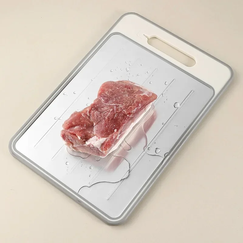 New 4 in 1 Defrosting Cutting Board Tray with Grater Sharpener Double Sided Chopping Board Frozen Meat Fish Food Tray Meat Tools