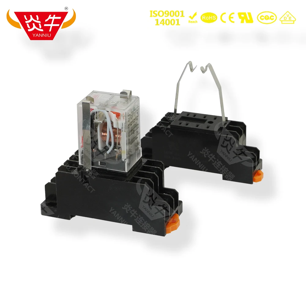 

10Pcs 18FF-2Z/3Z/4Z-C1 DIN Rail Snap Mount RELAY SOCKETS FOR Power Intermediate Relay MY2/3/4/N HH52/3/4P YANNIU