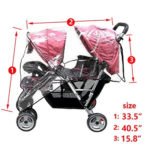 Aligle Weather Shield Double Swivel Wheel Stroller Universal Size Rain Cover Wind Shield
