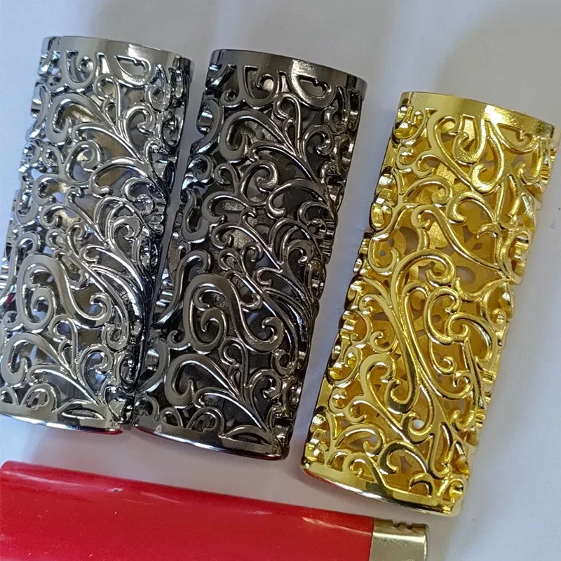 Metal Lighter Sleeve Cover Holder for BIC J6 Unique Gift for Smokers with Retro Hollow Out Design 6