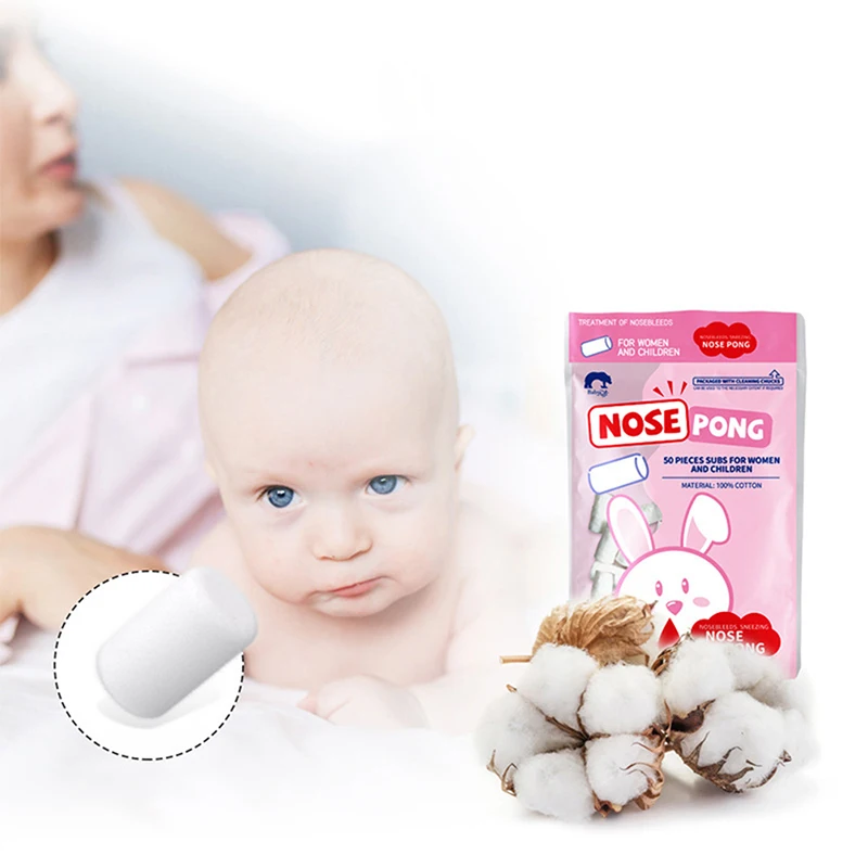 Nose Blood Stop Bobbin 50 Capsules Child Nose Bleeding Runny Spray Degreasing Cotton Roll Children Big People