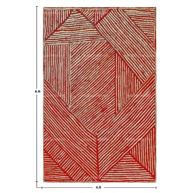 

Индийские натуральные джутовые коврики для гостиной Red Kilim богемный коврик ручной работы