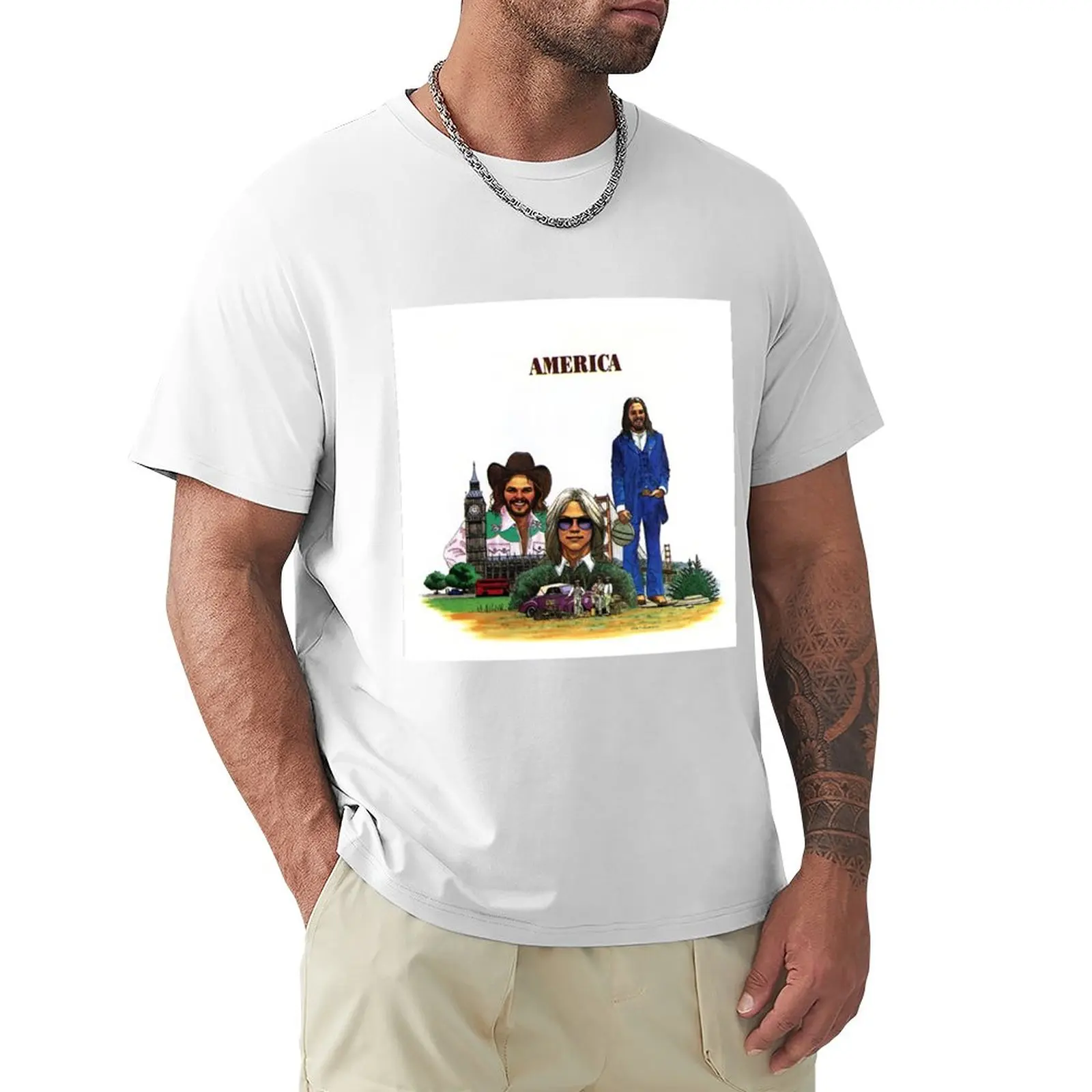 

America band T-Shirt vintage clothes hippie clothes sweat shirts, men