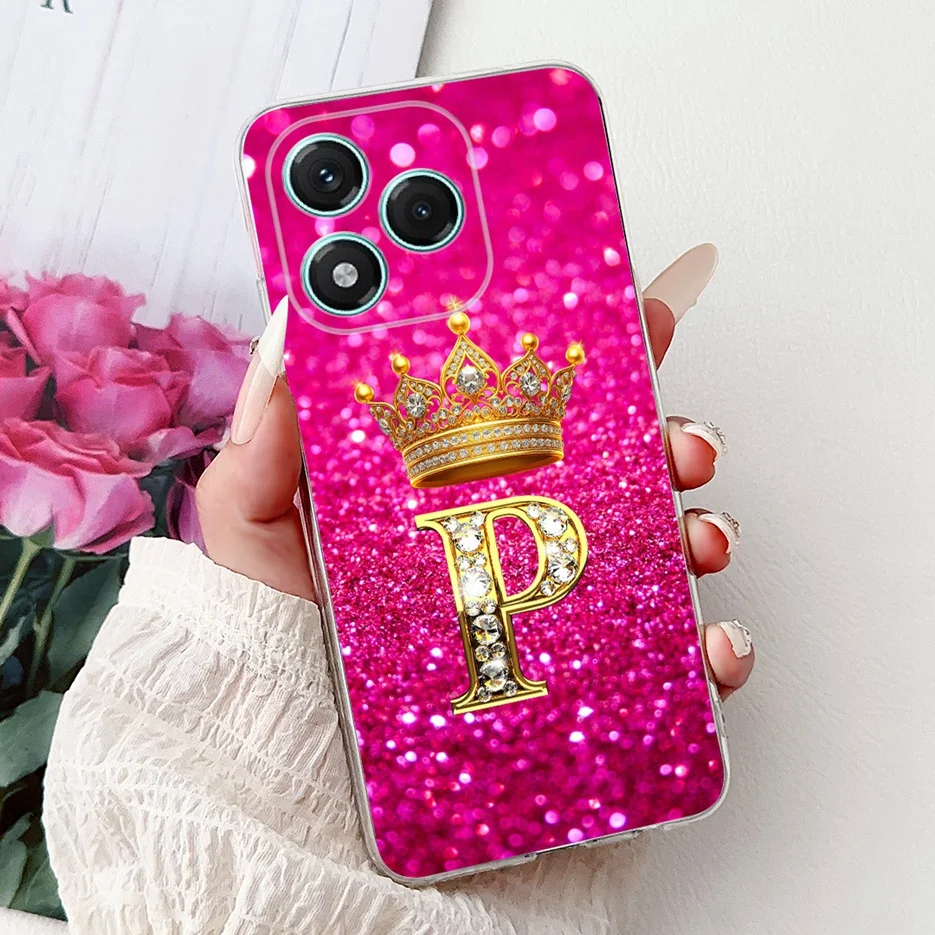 Elegant Crown Letters Silicone Phone Case - Soft 6.7'' Cover