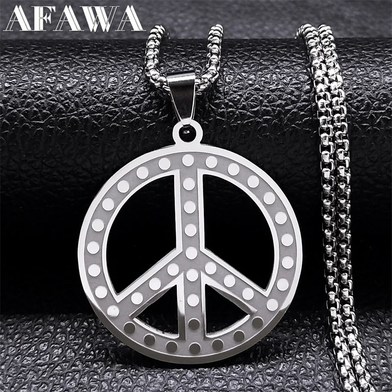 Edelstahl Armreif Symbol Peace