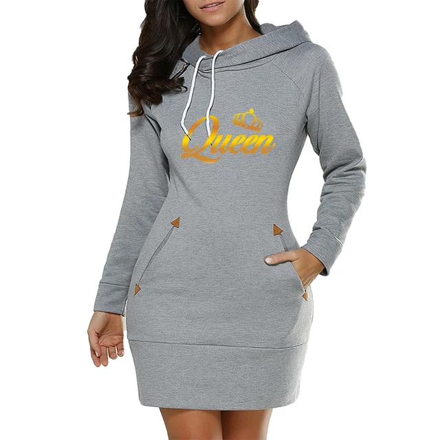 Queen Print Hooded Dress Top 4
