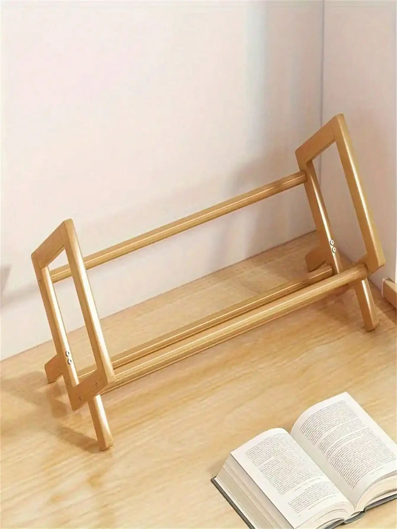 Small Creative Bamboo Desktop Bookshelf for Home Office, Student Desk Organizer, Book Storage Rack 2