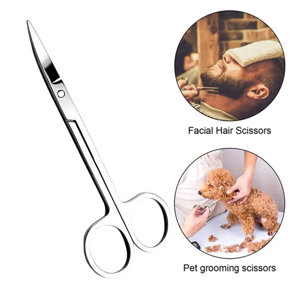 10cm Animal Veterinary Vet Medical Stainless Steel Scissors Scissors Tip Surgical Straight Curved Haircut B7N5 6