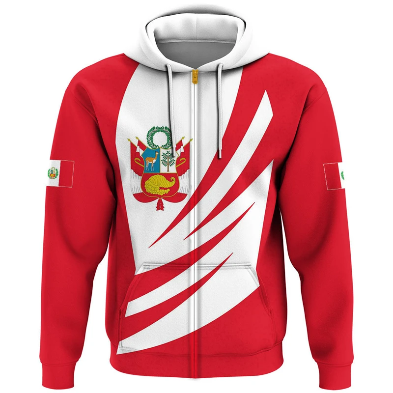 thumbnail image 1 of Sudadera con capucha con estampado 3D del emblema de la bandera de Perú para hombre, ropa de calle de gran tamaño, moda masculina, sudaderas holgadas para niño, 1 of 5