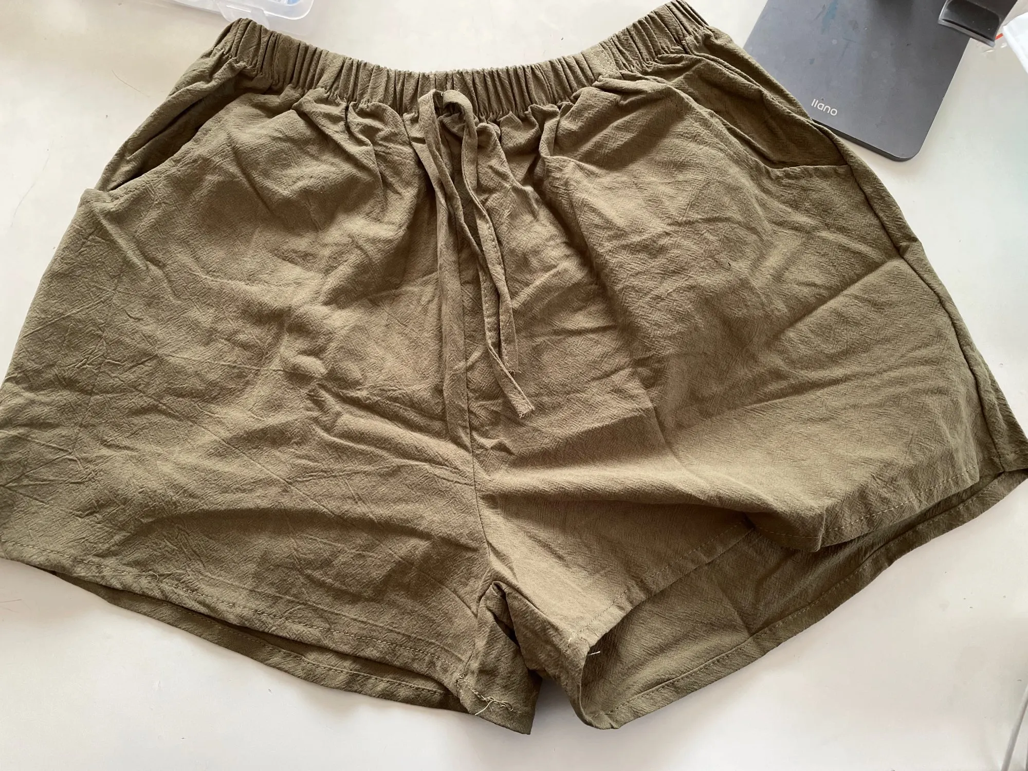 Women's Cotton Linen Drawstring Shorts in Multiple Colours photo review
