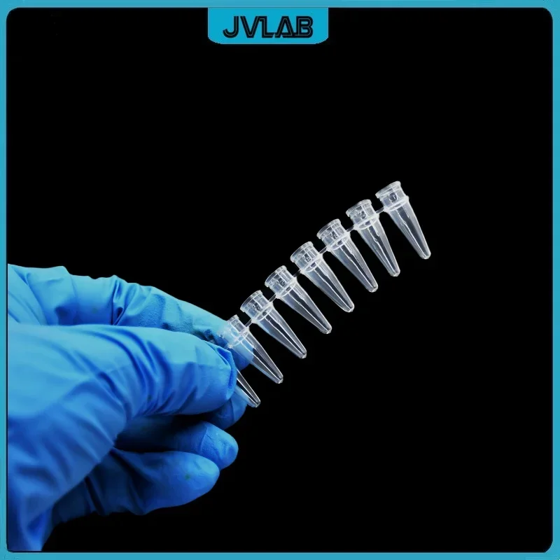 PCR Strip Tubes 0.2ml PCR 8-Centrifuge Tube Strips With Cover Micro Plastic Tube For Agarose Gene Experiment 200/PK ( 8/row )