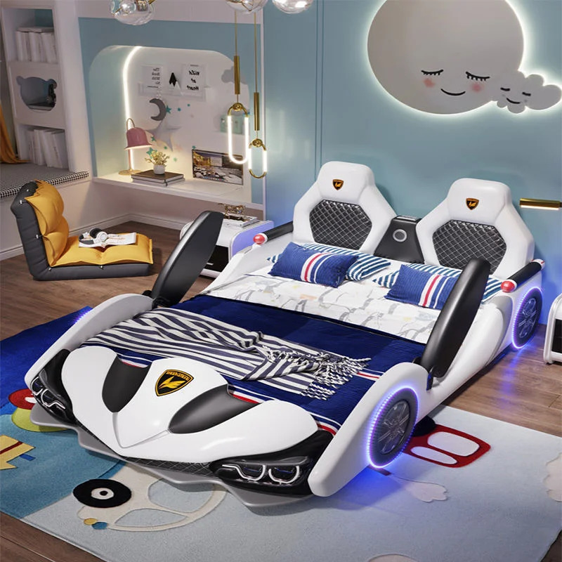 

The product can be customizedChildren's bed, boy's cartoon, children's sports car, single bed, multi-functional boy's car lathe
