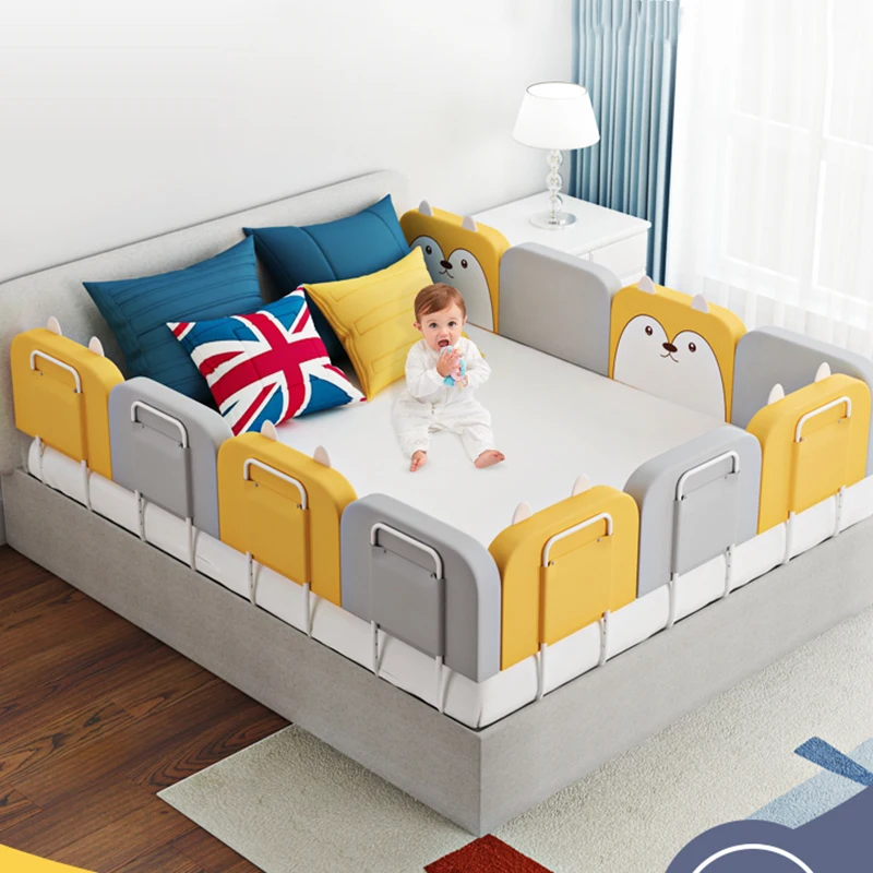 Crib Bumper Protector Carton Baby Bed Fence Barrier-Guard Bed Rail Playpen New Design Adjustable Cushion Pads Safety Rails baby bed guardrail