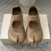 Fashion Pink Knitted Mesh Split Toe Flat Casual Shoes Summer Women Front Tripper Mary Jane Sweet Girl Outdoor Sneakers 3