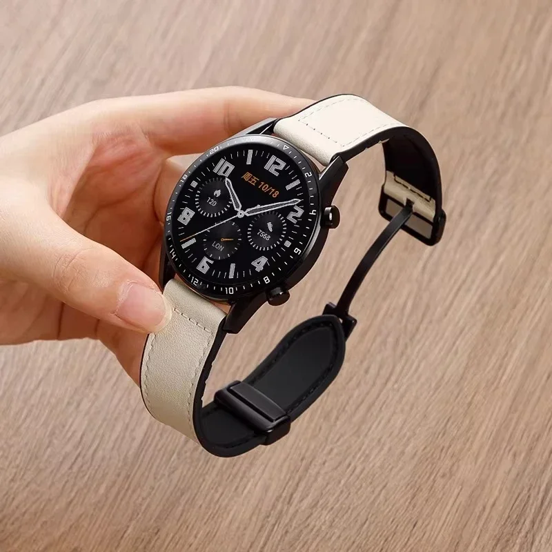 Magnetic Leather Strap, 22mm Premium Bracelet Band