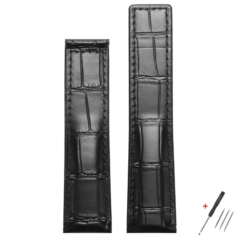 Elegant Leather Watch Band - Premium Bamboo Cowhide Strap