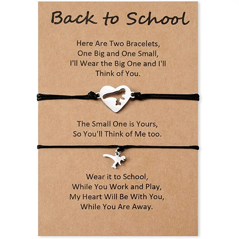 Geschenk-Armband für den Schulanfang, Kindergarten-Armband, Mama und ich, Mutter, Tochter, Wunsch-Armbänder-Set, Schmuck für den ersten Schultag