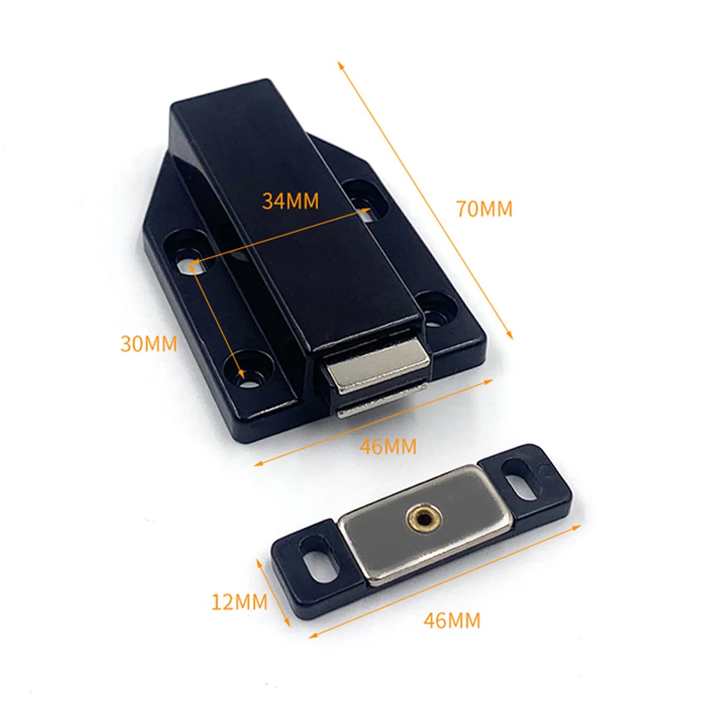 4pcs Magnet Cabinet Door Catches Stainless Steel Door Push To Open Touch Magnetic Cabinet Catch Heavy Duty Latch Door Hardware