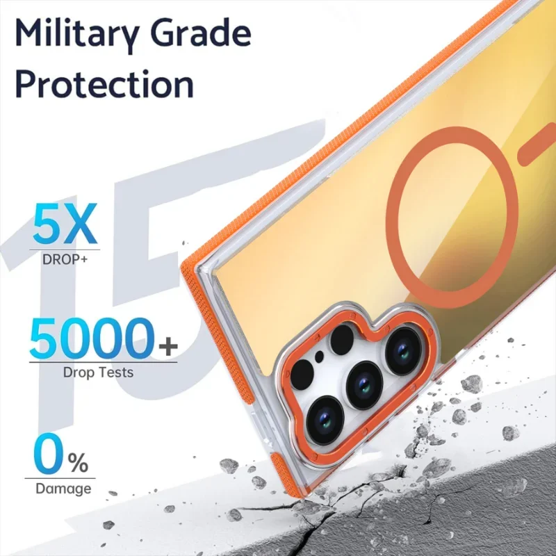 Enhanced Metal Lens MagSafe Phone Case with Wireless Charging and Discolour Cover