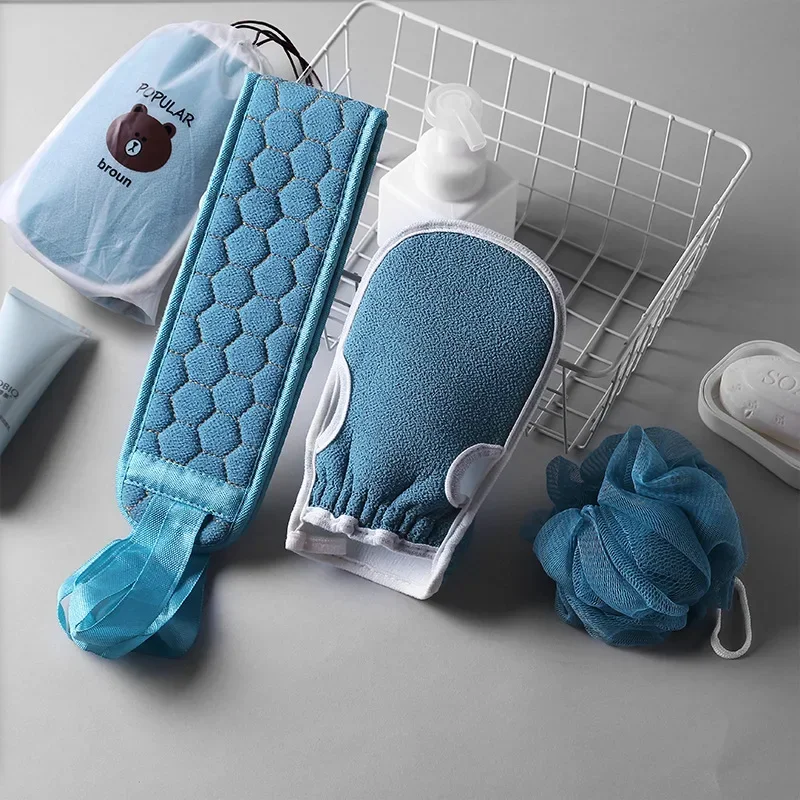 3pcs/set Body Exfoliating Washcloth Gloves Cleaning Soft Brush Home