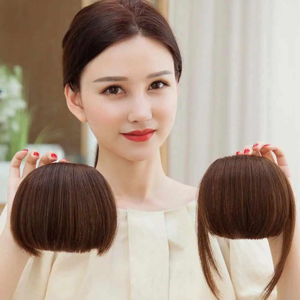 Neat Hair Bang Overhead Bang Hair Accessories Natural Fake Bangs Fringe Wig Clip Short Straight Bangs Synthetic Wig Pads