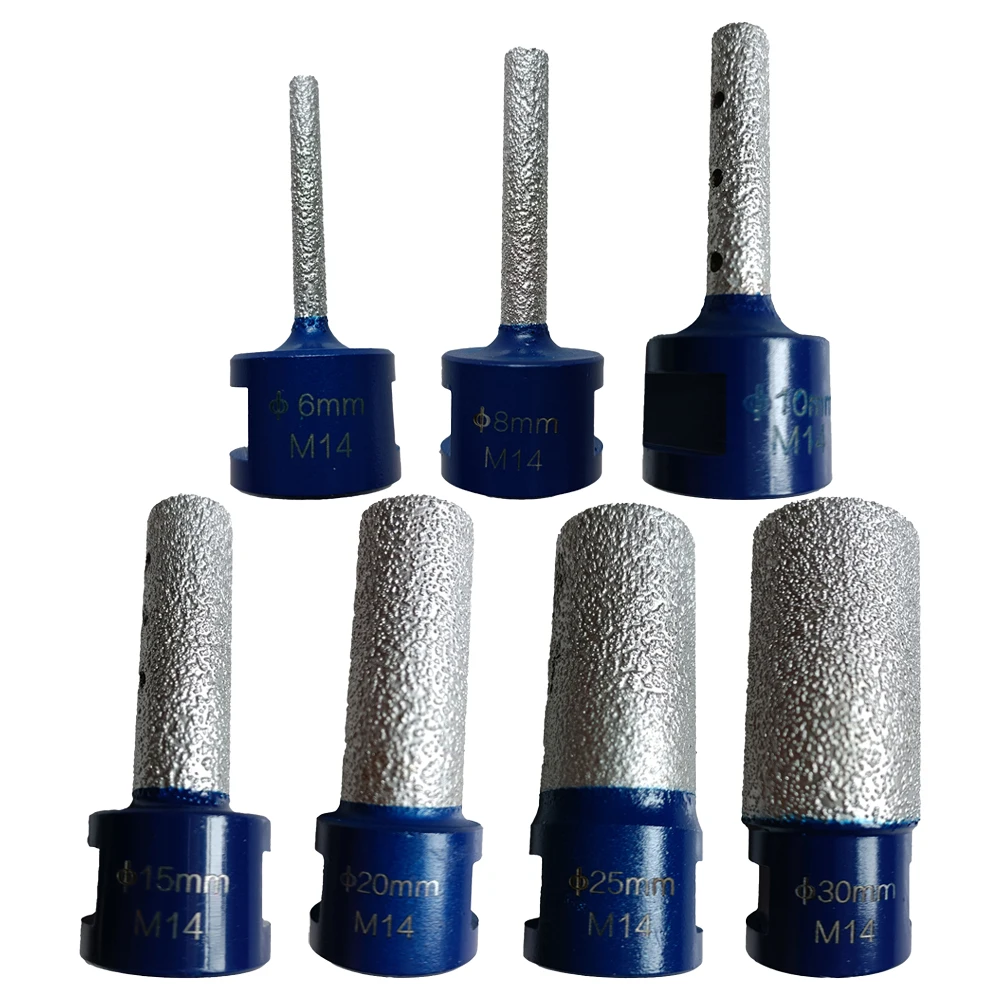 M14 Thread Vaccum Brazed Diamond Finger Bit Brazing Milling Cutter For Tile Granite Marble Enlarge Shape Bit 8/10/15/20/25/30mm rsmxyo 10 30mm m14thread vacuum brazed diamond finger bit milling cutter for ceramic tile granite marble enlarge shape