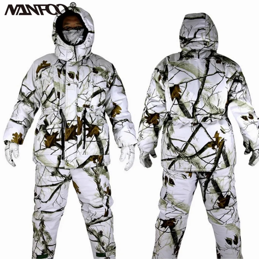 Ghillie Suit Hiver Imperméable Neige - Tenue Thermique Pêche Chasse Camouflage Bionique