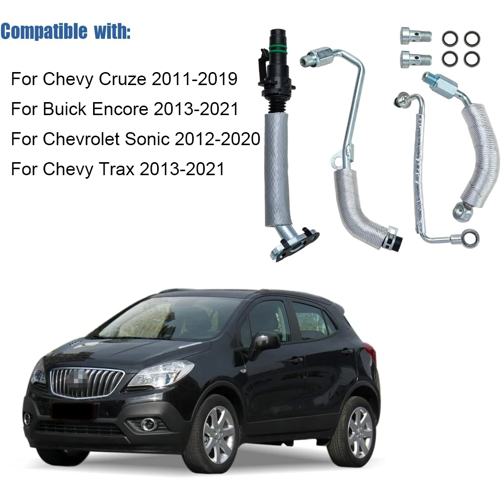 55568031 Turbo Oil Return Drain Line and Oil Feed Pipe Kit 55592600 25198546 55567067 55587854 for Chevy Sonic for Buick Encore