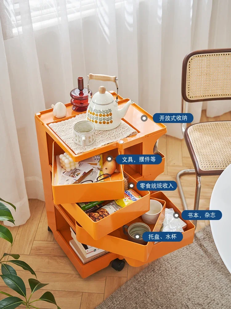 Creative Cart Storage Bedside Table Rotary Storage Cabinetins Replica Mobile Studio Multi-Layer Cabinet Multi-Function
