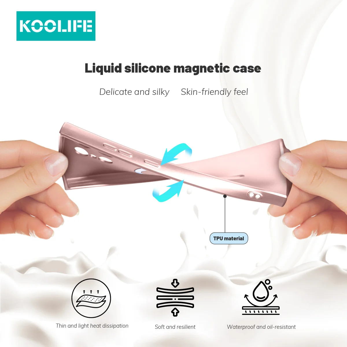 Koolife Magnetic All-Inclusive Soft Silicone Phone Case