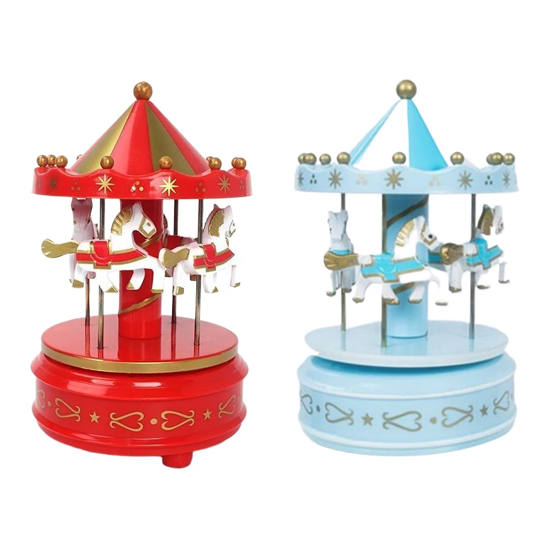 1Pc Carousel Music Box-Classic Wind-Up Mechanism With Enchanting Melodies, Perfect For Collectors And Gift-Giving