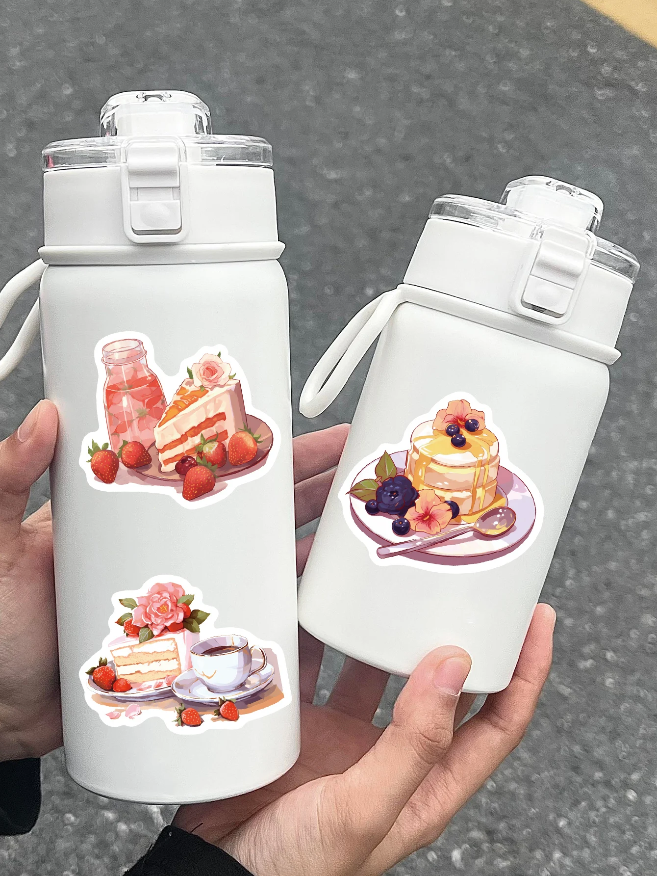 귀여운 애프터눈 티 케이크 미학 스티커, INS 스타일, 카와이 데칼, 노트북, 전화 문구 스티커, 어린이 장난감, 50 pcs