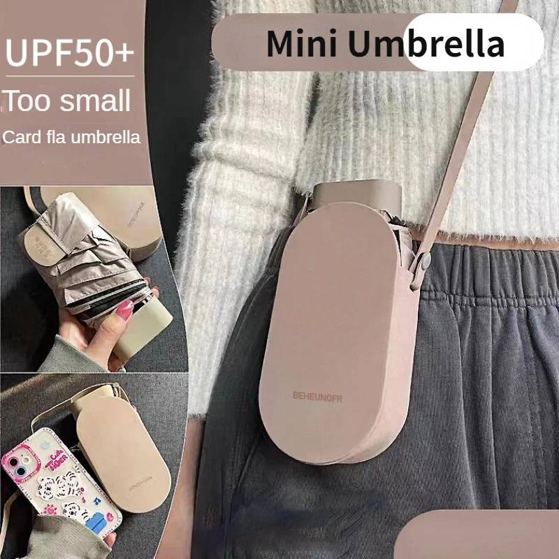 

Mini Compact Pocket Umbrella for Women Light 6 Fold Sun UV Protection Sun and Rain Small Card Bag Umbrellas Paraguas Mujer