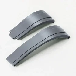 Green Silicone Rubber Watch Strap Replacement - Durable 20mm Band - 20mm Nologo (Gray)