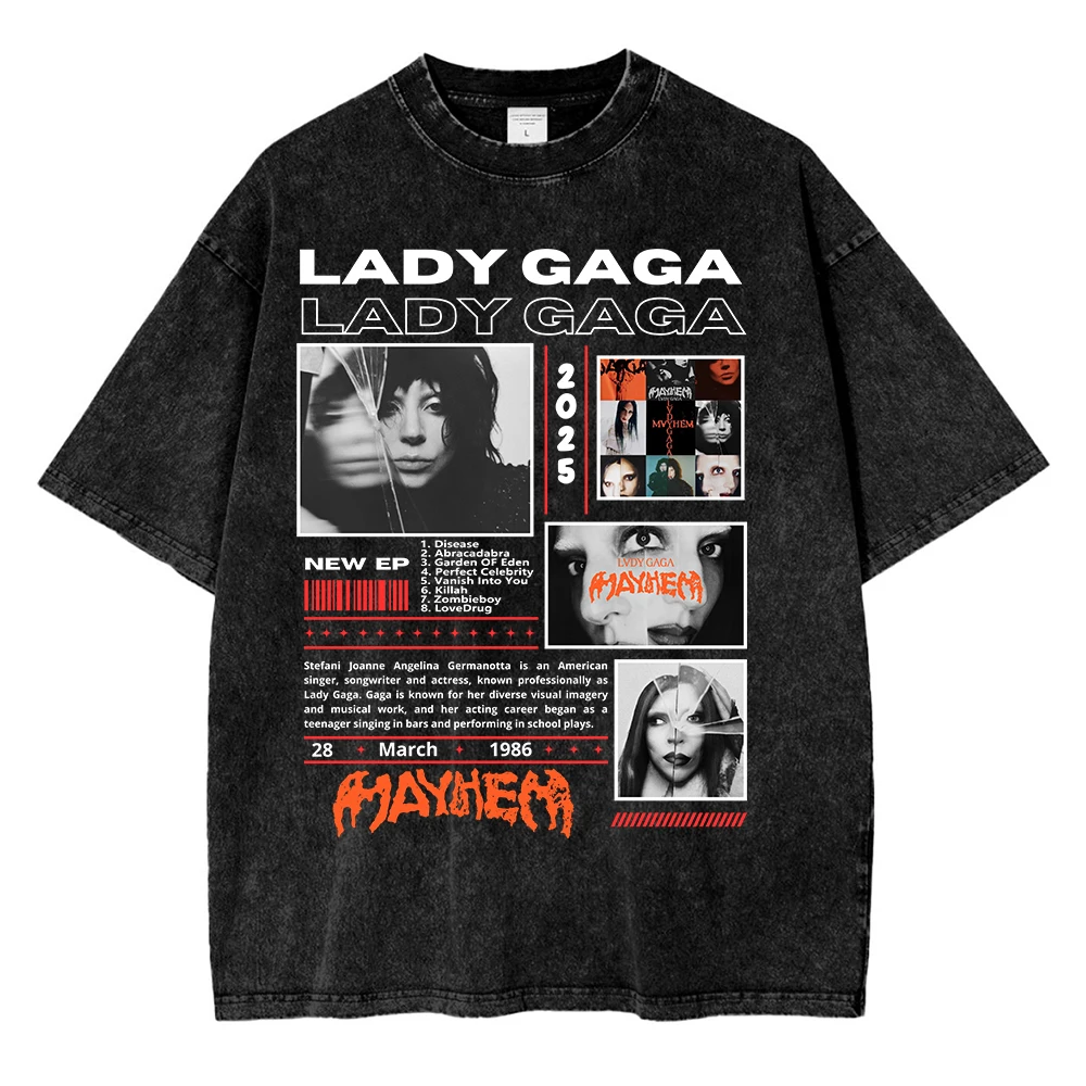 Vintage washed Lady Gaga The Mayfhem Ball Tour 2025 T-shirt
