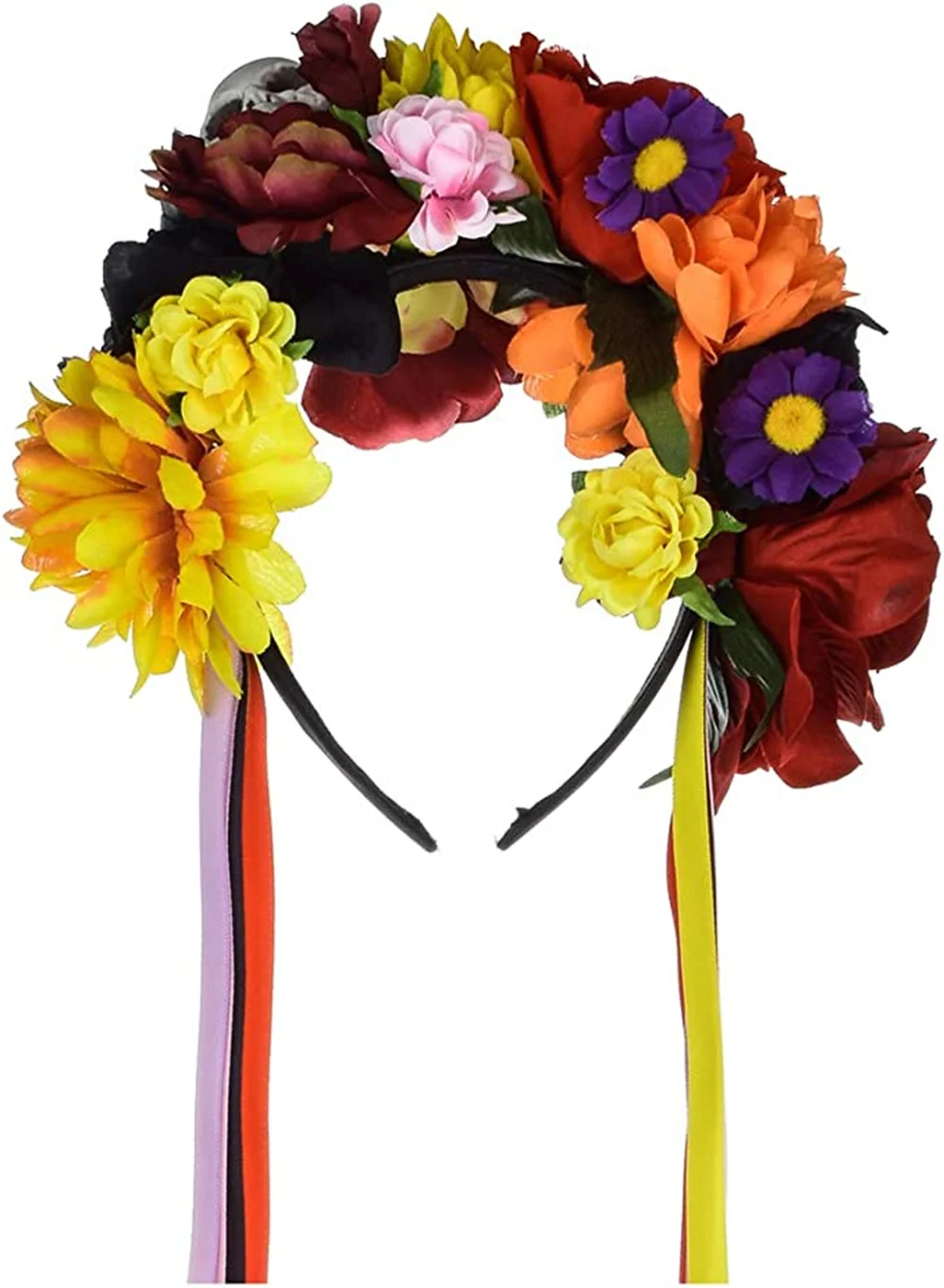 Corona Di Fiori Messicani Per Halloween – Fascia Floreale Con Farfalla Per Donne