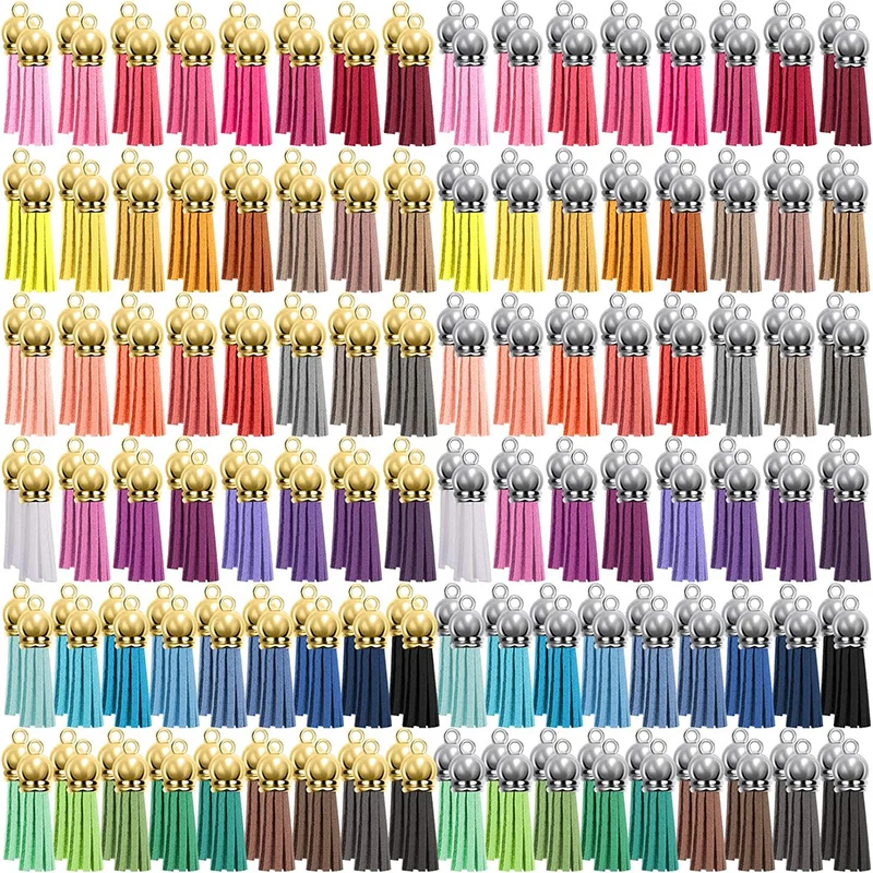 100Pcs 키 체인 Tassels 대량 3cm 가죽 술 펜 던 트 키 체인 DIY 및 공예에 대 한 다채로운 Tassels