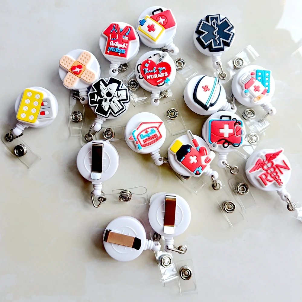 Custom Name LPN LVN RN Hello My Name is ID Card Badge Reels Holder with  Beads Retractable ID Name Tag Badge Clip for Nurse Coworkers Employee  Hospital