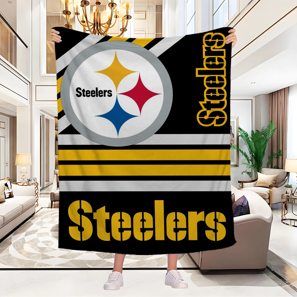 P-Pittsburgh S-Steelers HD Soft Blanket Soft Throw Blanket for Home Bedroom Bed Sofa Picnic Travel Cover Child Gift 100x130CM 3