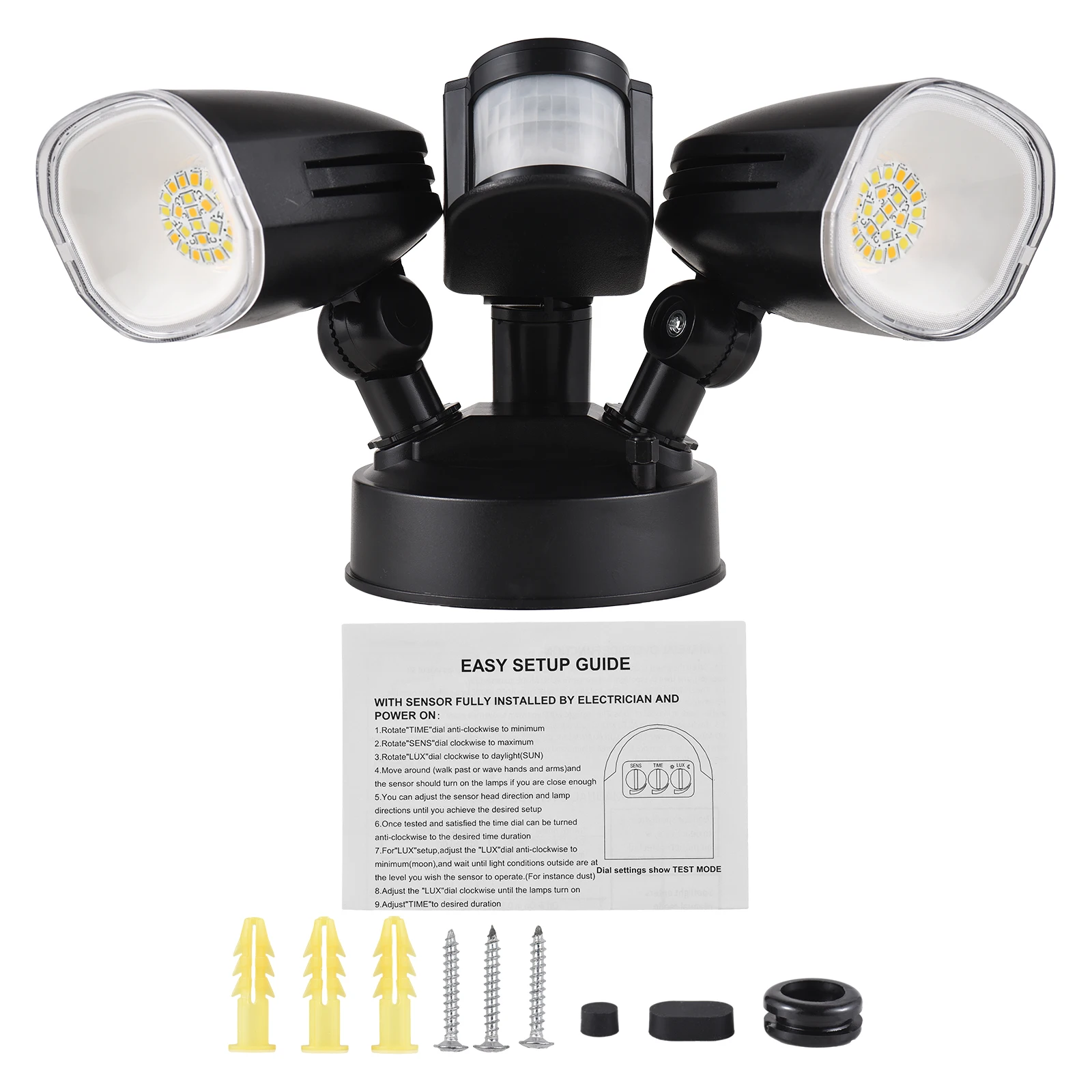 Motion Sensor Lights 2-Head Wall Light with Infrared Induction LED ...