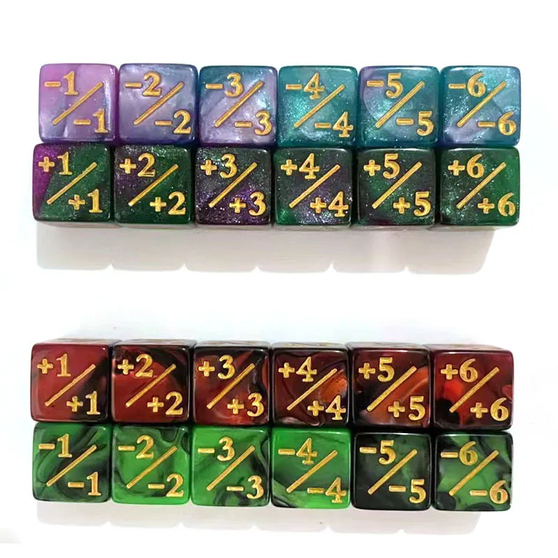 10 Stück Würfel 16 mm 6 Seitenzähler + 1 Kinderspielzeug Zählen für MTG The Gathering Card Gaming Token Loyalty Gift – Detail 11