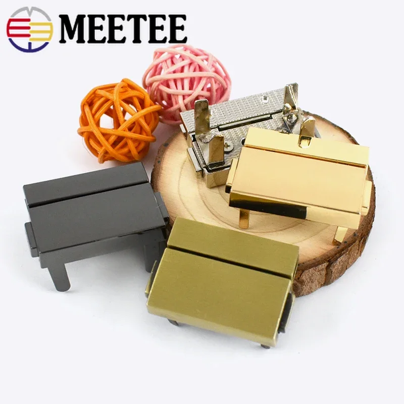 Meetee 금속 가방 잠금 용수철 스냅 버클, 여성용 핸드백 장식 클로저 걸쇠, DIY 하드웨어 액세서리, 38x29mm, 1 개, 2 개, 4 개