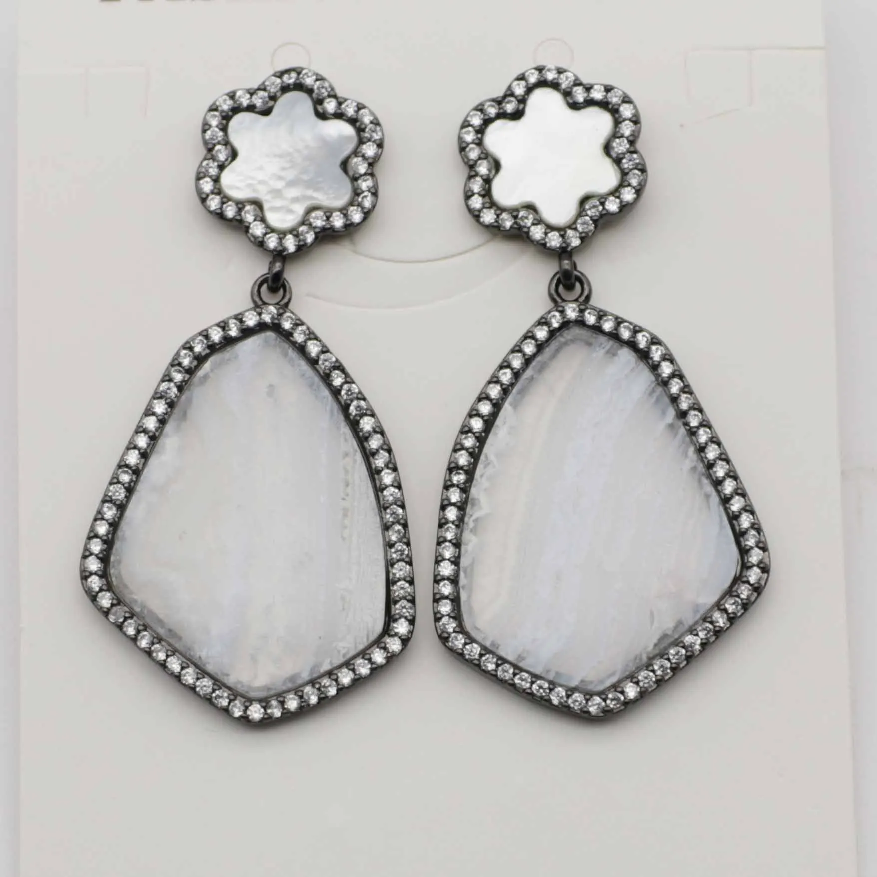 Gains Fashion Gemstone Slab Droped Earring Gold Plating Jewelry Girl Friend  Mother Day Gift Free Shipping